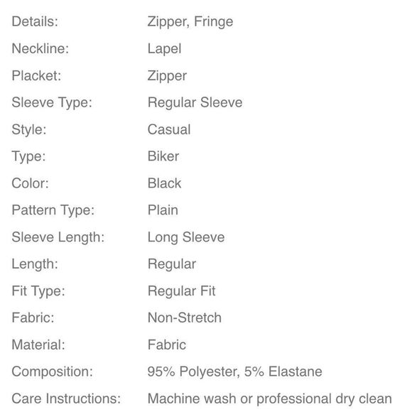 SHEIN Zip Up Fringe Trim Jacket sz 2 XS - Picture 13 of 15